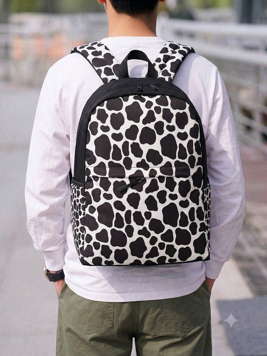 BACK COW PRINT BACK BAG