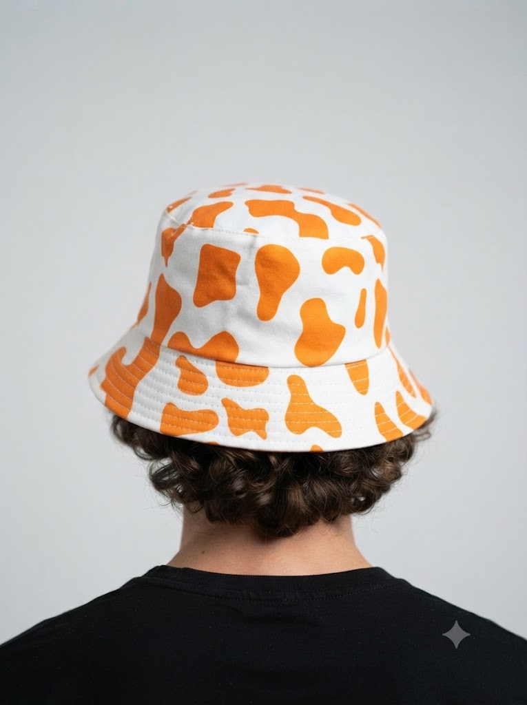 COW PRINT BUCKET HAT