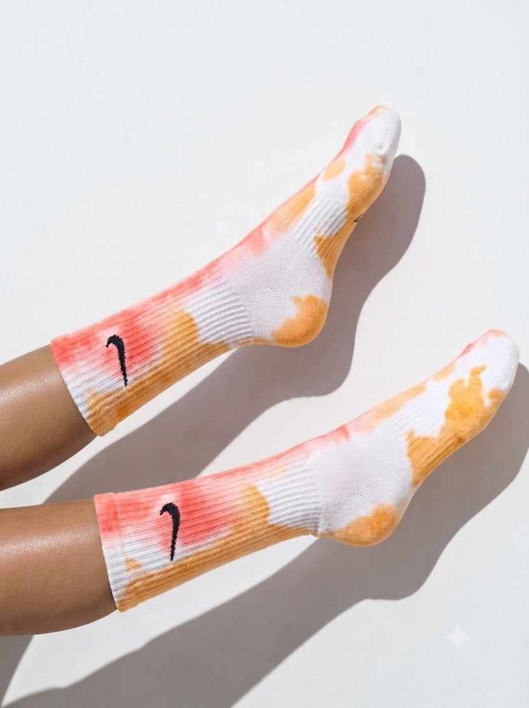 PINK & RED TIE DYE SOCKS