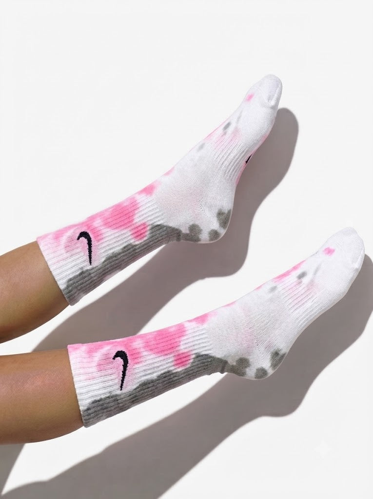 PINK & RED TIE DYE SOCKS