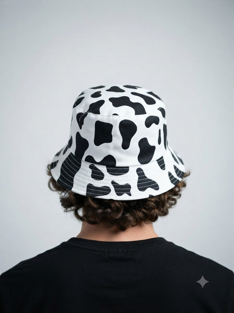 COW PRINT BUCKET HAT