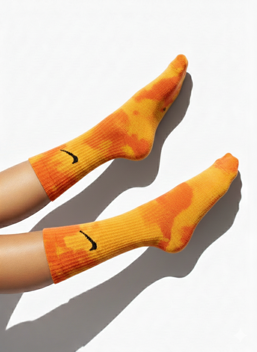 ORANGE TIE DYE SOCKS