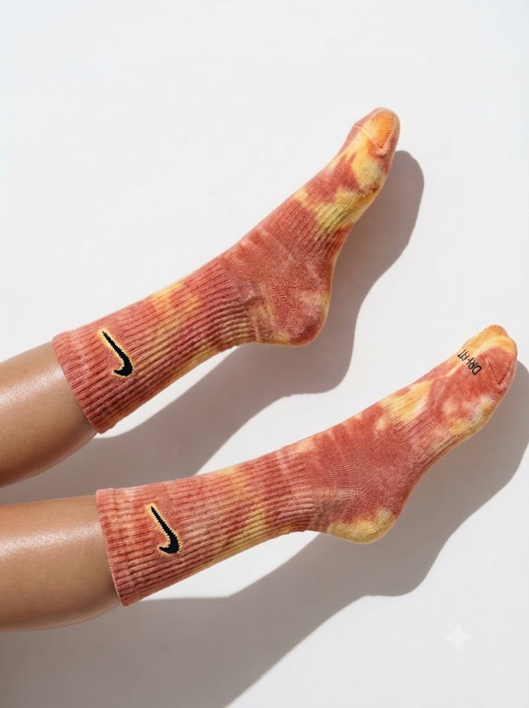 PINK & RED TIE DYE SOCKS