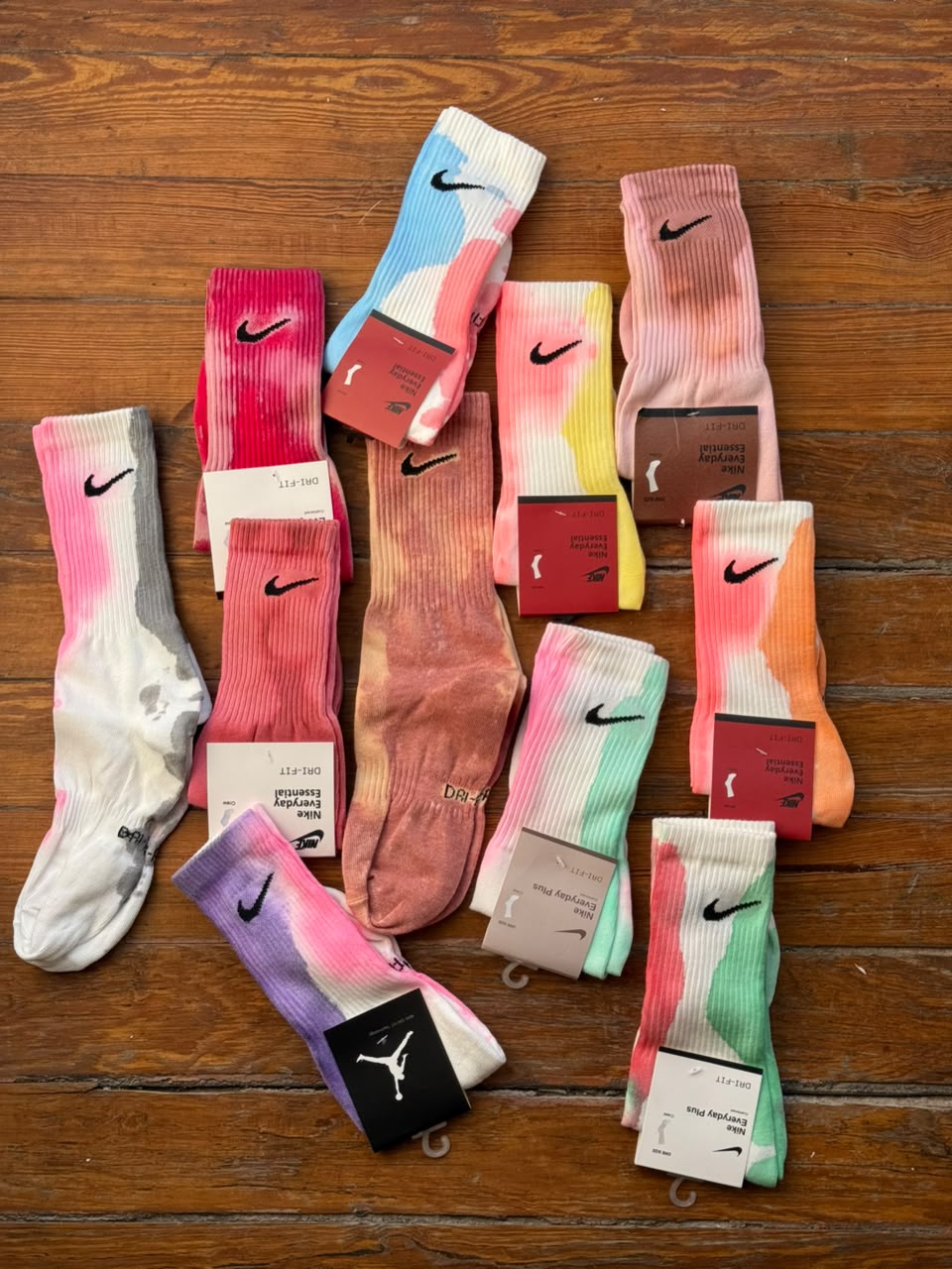 PINK & RED TIE DYE SOCKS