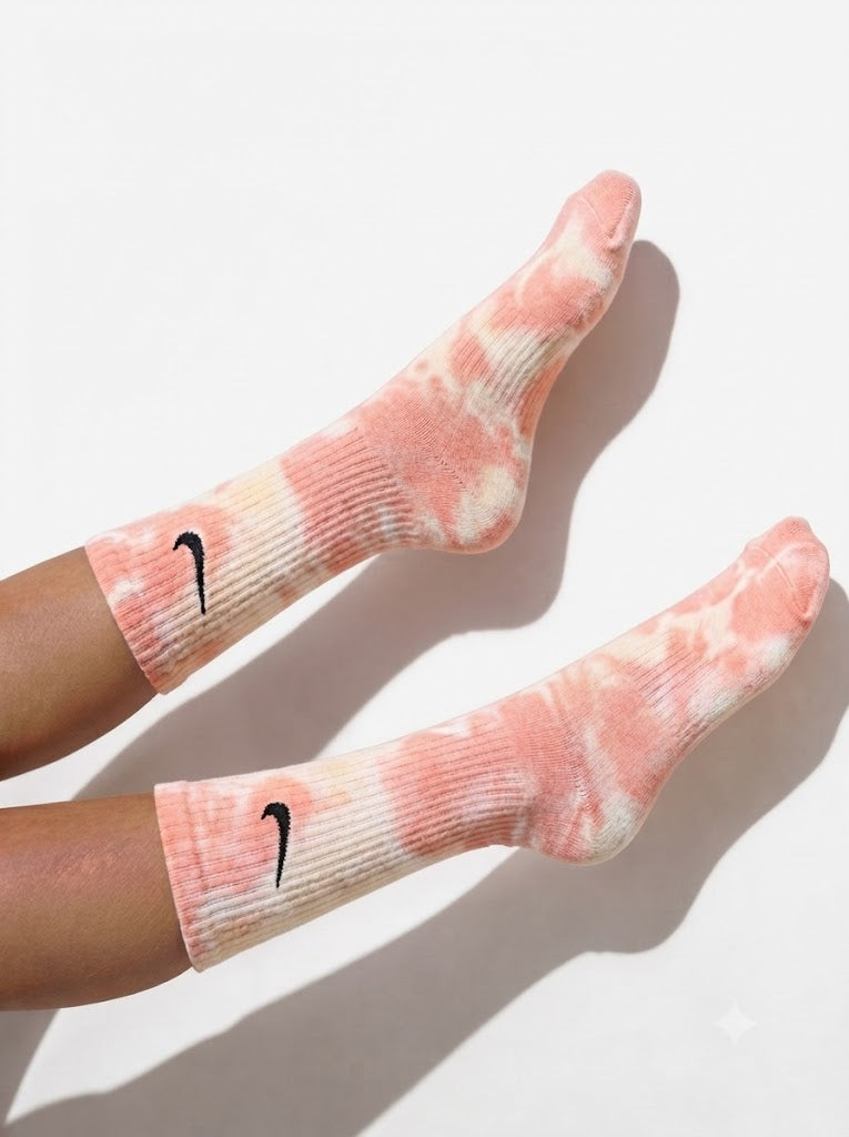 PINK & RED TIE DYE SOCKS