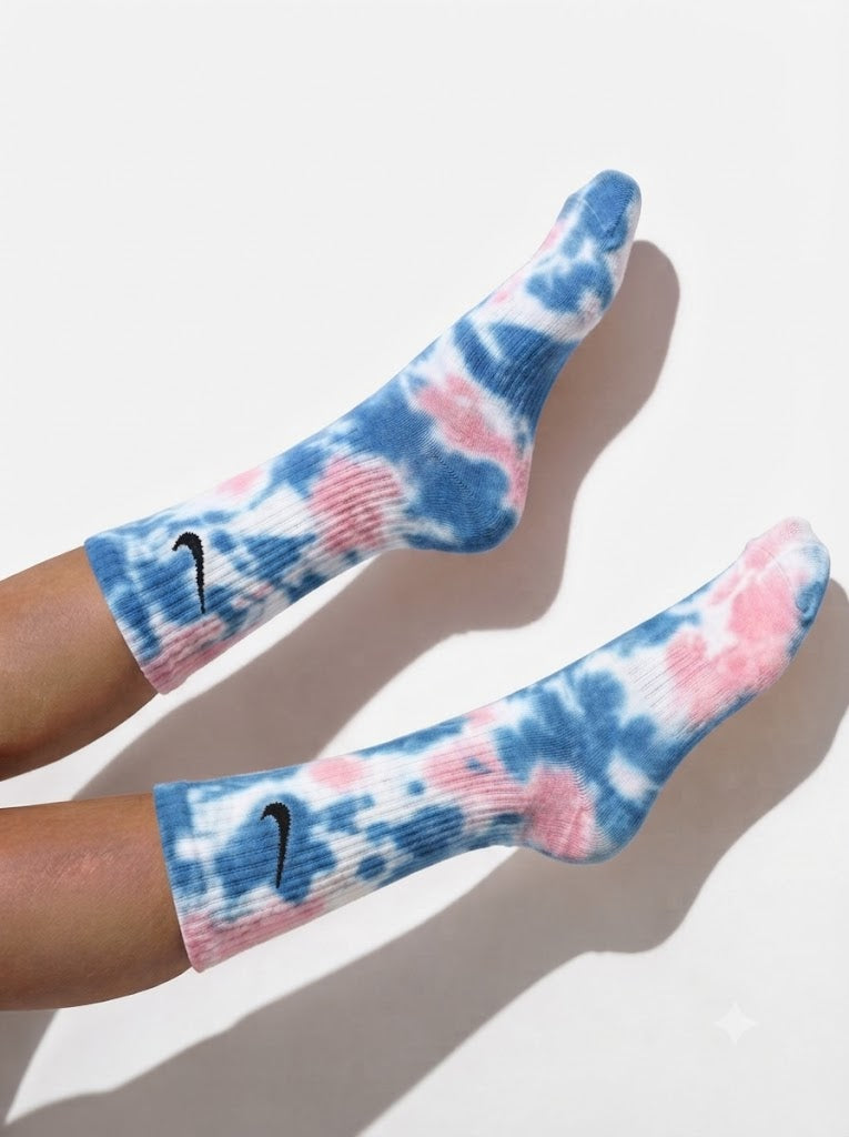 PINK & RED TIE DYE SOCKS