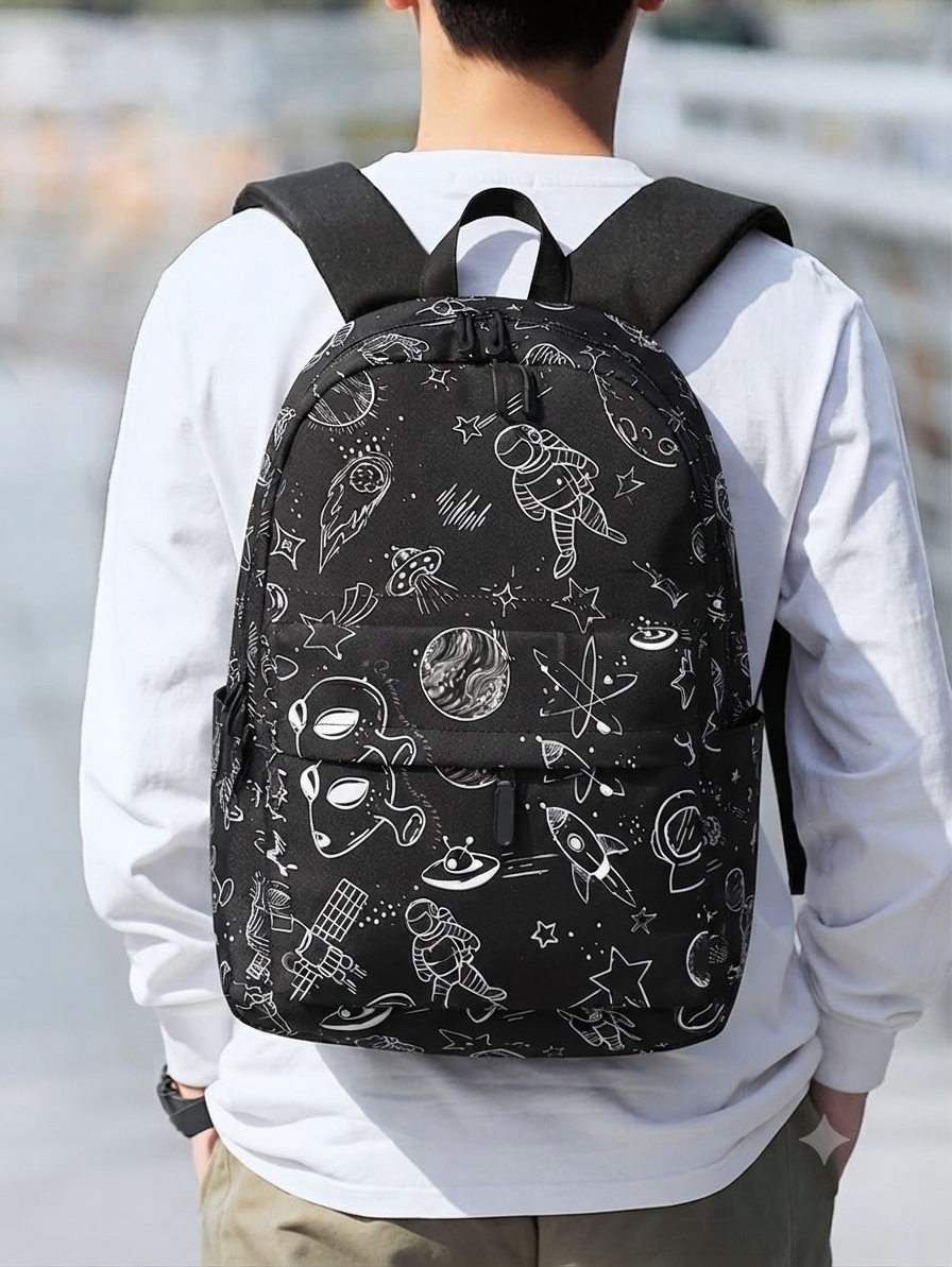 BLACK SPACE BACK BAG